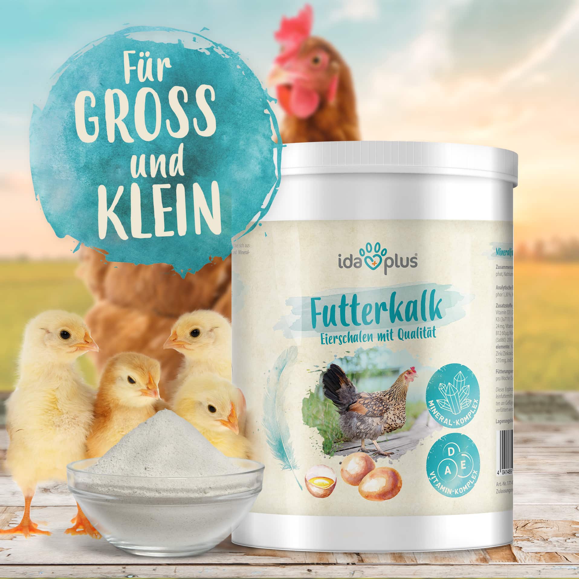 Futterkalk mit Kalzium für Hühner - Premium Futterkalk für Hühner - 1 Kg Futterkalk mit Kalzium für Hühner - Premium Futterkalk für Hühner - 1 Kg