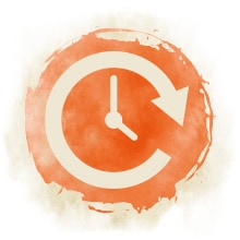 Wundspray Uhr Ein Symbol mit der Abbildung einer Uhr.