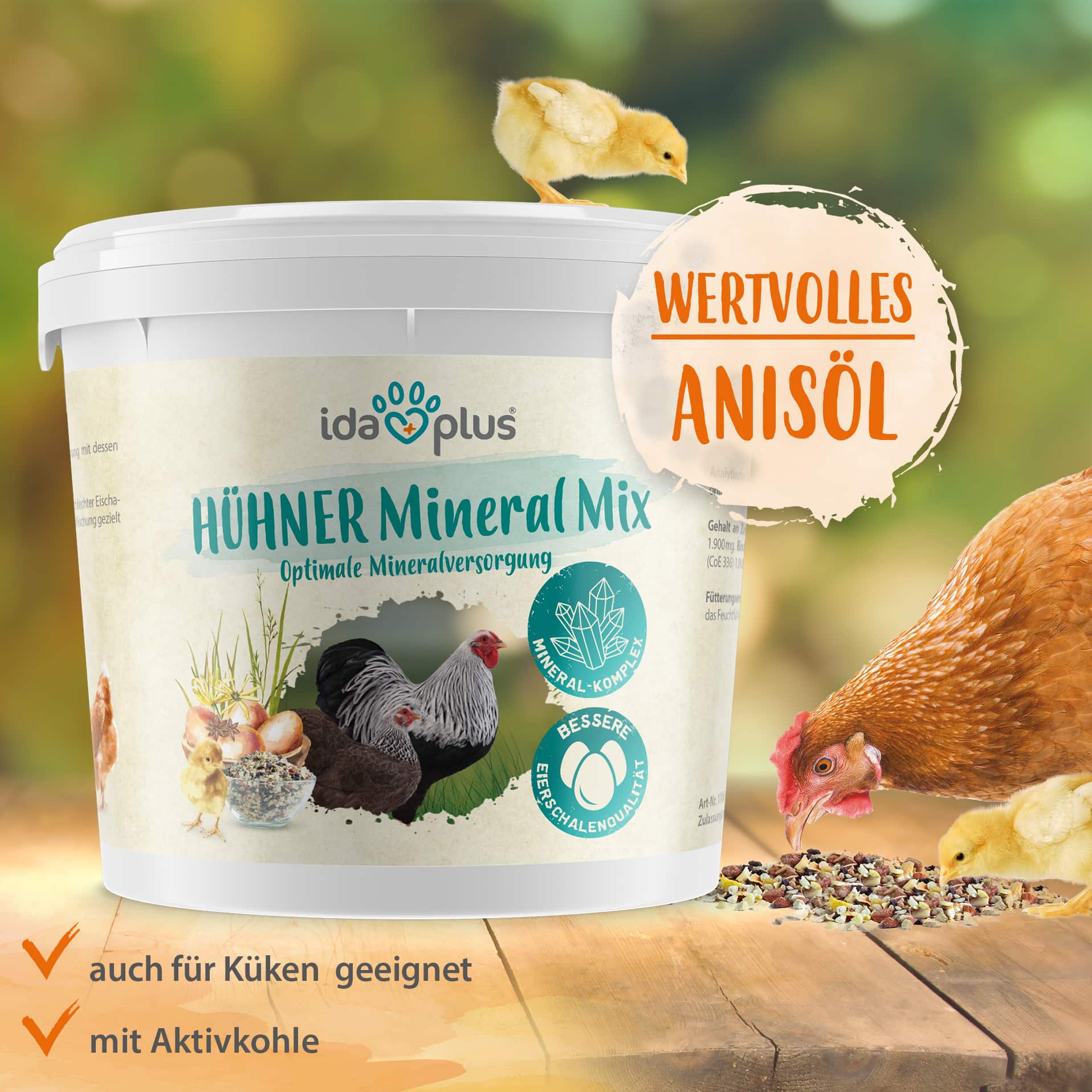 Hühner-Mineral-Mix – einzigartige Futterkalk Mineralstoffmischung mit Anis - 5 Kg Hühner-Mineral-Mix – einzigartige Futterkalk Mineralstoffmischung mit Anis - 5 Kg