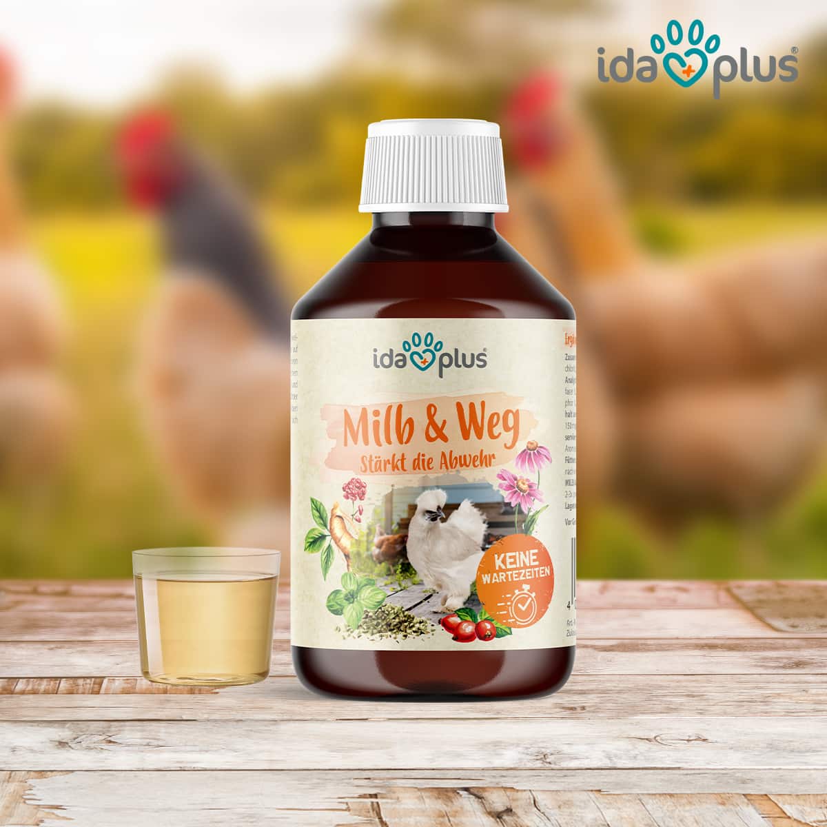 Eine Flasche Ida Plus Milb & Weg.